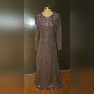 Lapis Long Sleeve Purple Sequin Dress